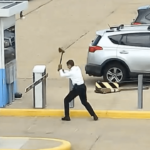 United Airlines pilot caught on surveillance video taking an axe to a parking gate at DIA