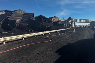 I-25 closed near Pueblo for train derailment