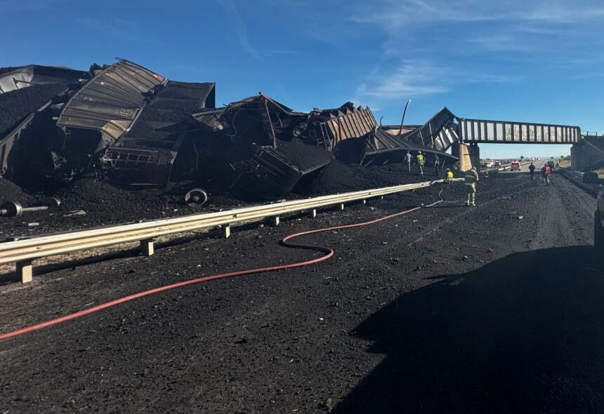 I-25 closed near Pueblo for train derailment