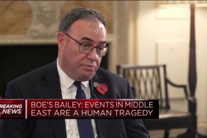 BOE governor Bailey says Israel-Hamas conflict poses risk to inflation