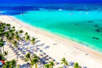 Aerial view of Bavaro Beach in Punta Cana