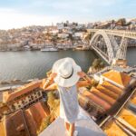 woman overlooking Porto, portugal