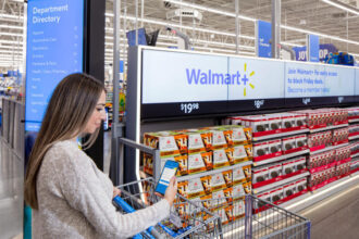 Walmart stock moves lower as upbeat sales are offset by cautious guidance