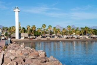 View of lighthouse in Loreto, Mexico