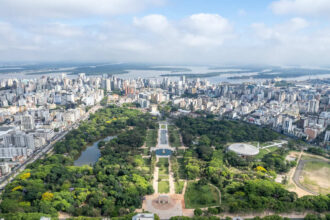 Aerial View Of Porto Alegre, A Metropolis In Southern Brazil, South America