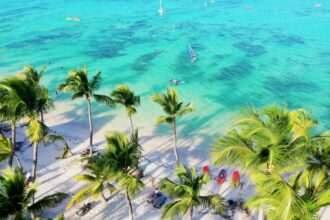 Aerial view of beach in Punta Cana