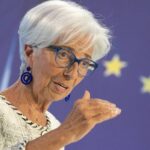 ECB President Christine Lagarde speaks after rate decision