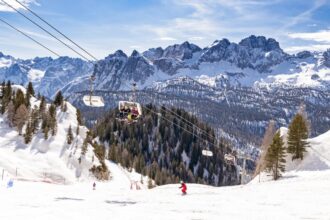 Skiing in the Dolomites