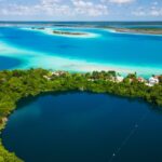 cenote and blue waters of Bacalar