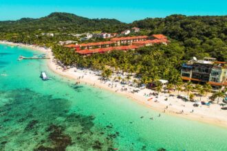 beautiful coastline of roatan