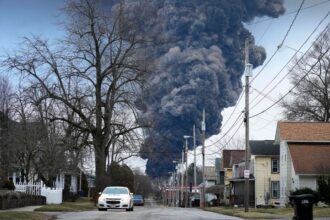 Biden Visits Ohio Town One Year After Toxic Train Derailment