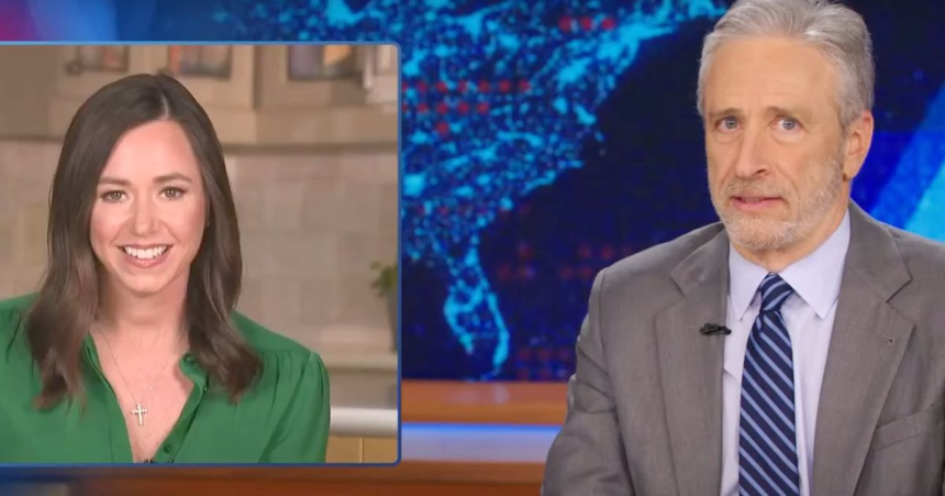 Jon Stewart Taunts Sen. Katie Britt With 1 Burning Question About Biden Speech