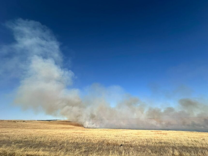 Multiple grassfires burning near Peterson Space Force Base, Colorado Springs Airport