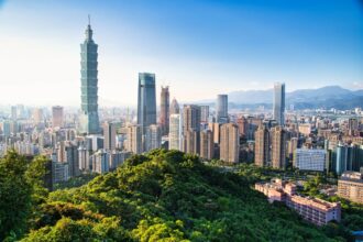 Panoramic View Of Taipei Cityscape, Taiwan, East Asia