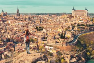 Female tourist in Toledo, Spain