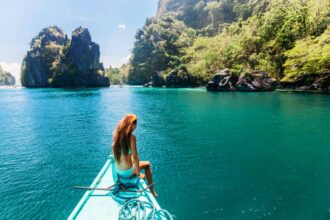 Woman on a boat in El Nido, Palawan