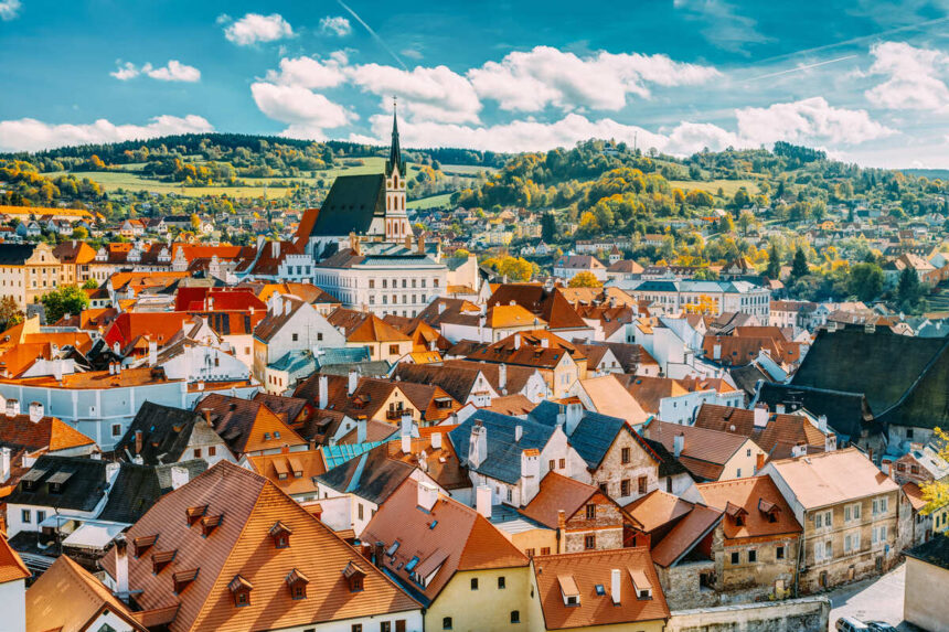 Picturesque Town Of Cesky Krumlov, Czechia, Central Europe