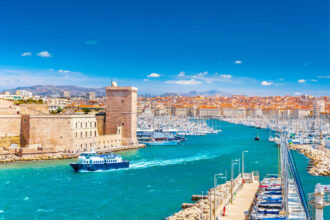 Panoramic View Of The Port Of Marseille, France, Southern Europe