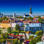 Panoramic View Of Tallinn Old Town Seen From Toompea Hill, Estonia, Baltic Coast Of Northern Europe