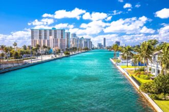 Scenic canal running through Fort Lauderdale