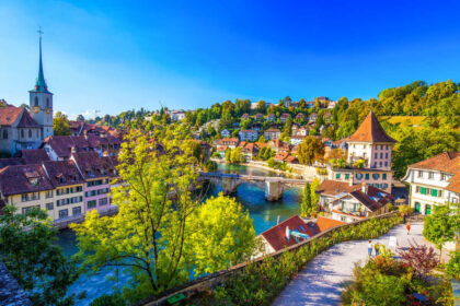Panoramic View Of Bern Old Town, Unofficial Capital Of Switzerland, Central Europe