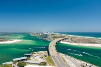 Aerial view of Orange Beach in Alabama