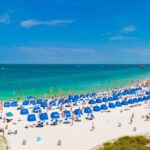 Packed beach in Clearwater, FL