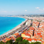 View Of Nice Old Town And The Mediterranean Sea From Colline Du Chateau, Nice, France, Southern Europe