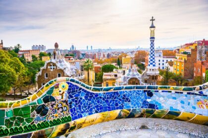 Park Guell, Gaudi Park, in Barcelona Spain