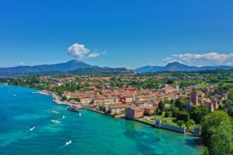 The resort town of Lazise on Lake Garda