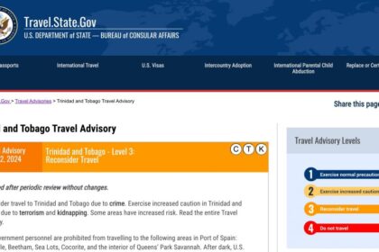U.S. Reissues Travel Advisory For Trinidad And Tobago: "Reconsider Travel Due To Crime"