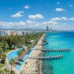 Aerial View Of The Ocean Promenade In Limassol, Cyprus, Island In The Mediterranean, Southern Europe