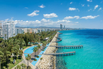 Aerial View Of The Ocean Promenade In Limassol, Cyprus, Island In The Mediterranean, Southern Europe