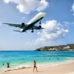 Plane landing in St Maarten