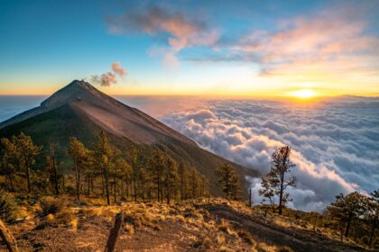 Panoramic View Of A Volcano In Guatemala, Central America