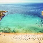 Stunning cove with crystal blue water in Urla, Turkiye