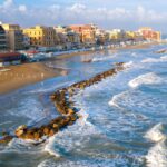 Aerial view of Anzio Italy coastline