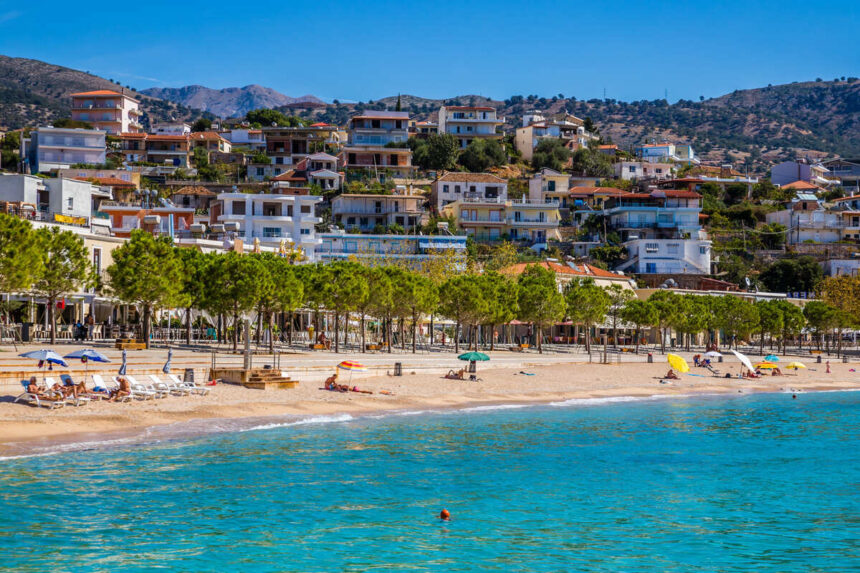 Vlora Beachfront In The Adriatic Sea, Albania, Southern Europe