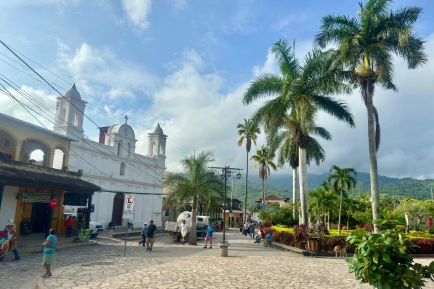 Main plaza of Copan Ruinas, Honduras