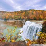 Letchworth State Park waterfall in fall