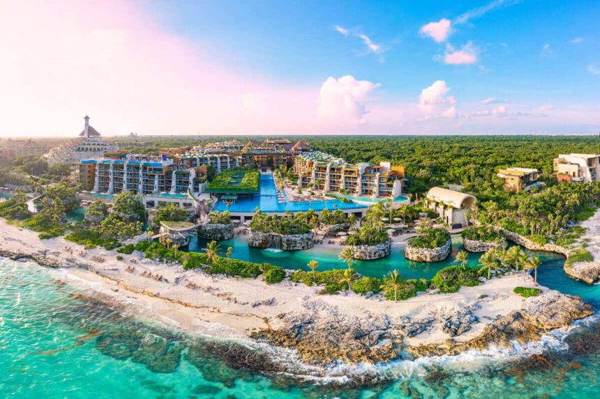 Aerial View Of The Resort Zone In Tulum, Mexico