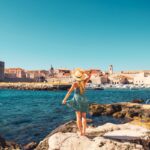 Woman enjoying a stunning view of Dubrovnik