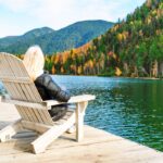 Woman enjoying the views of the Adirondack Mountains