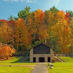 Building surrounded by vibrant foliage in Cuyahoga Valley National Park