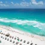 Aerial view of Cancun Beach