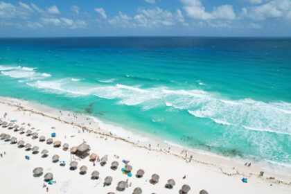 Aerial view of Cancun Beach