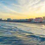 South Padre Island waves at sunset