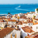 Panoramic View Of A Coastal City In Portugal, Southern Europe