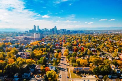 Aerial view of downtown Denver, Colorado