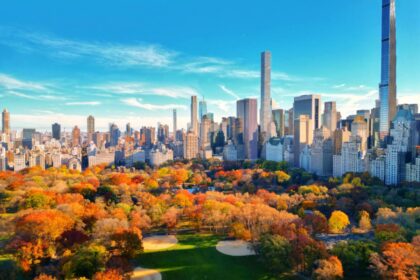 View of Central Park, New York City in the fall